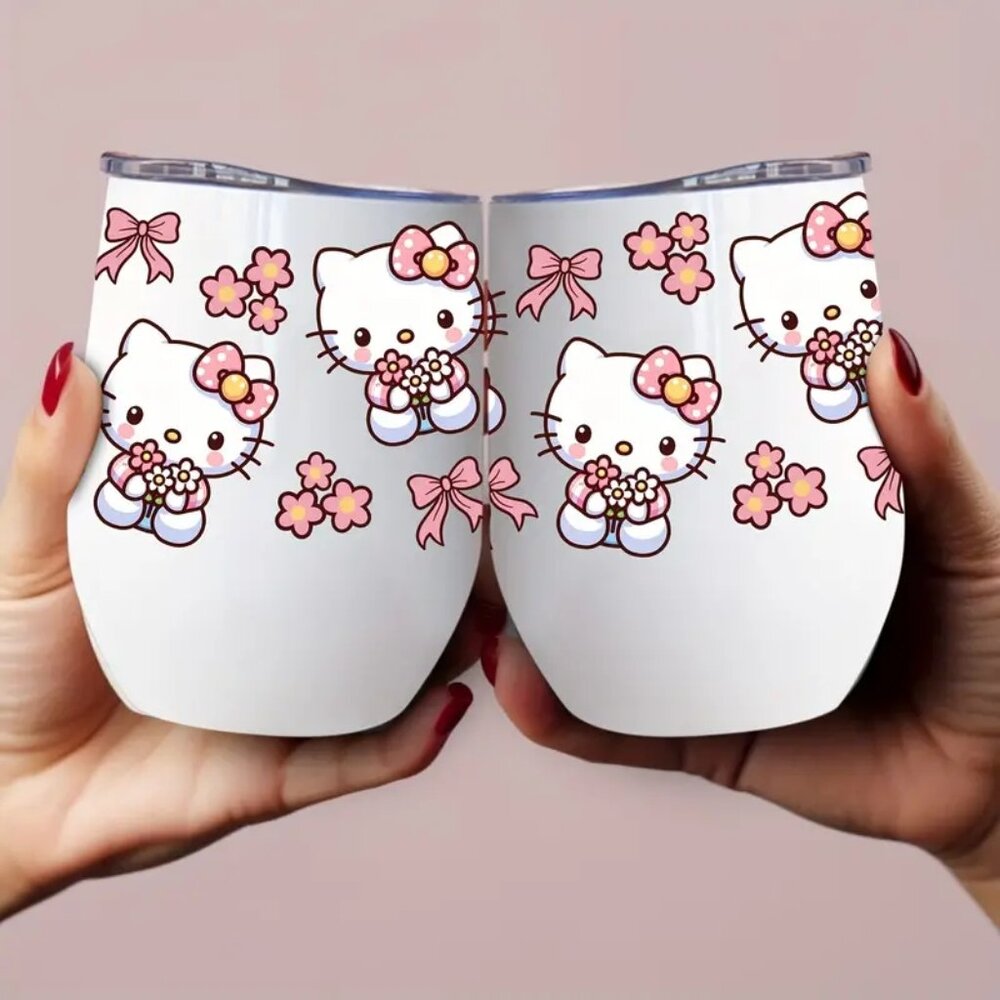 #TUM52 Hello Kitty 12oz Insulated Stainless Steel Mug with Lid , BPA-Free - Picture 2 of 4